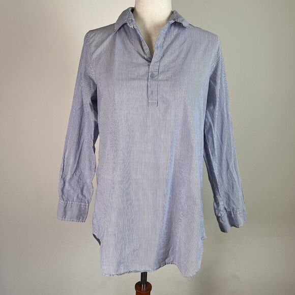 American Colors by Alex Lehr Shirt Women's Small* Blue Striped Collared - Picture 1 of 16